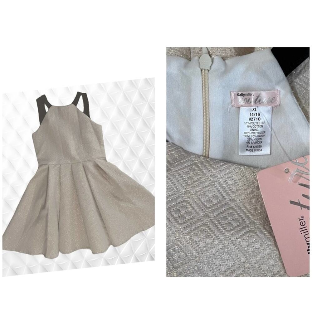 NEW Sally Miller couture girls halter fit and flare formal style dress